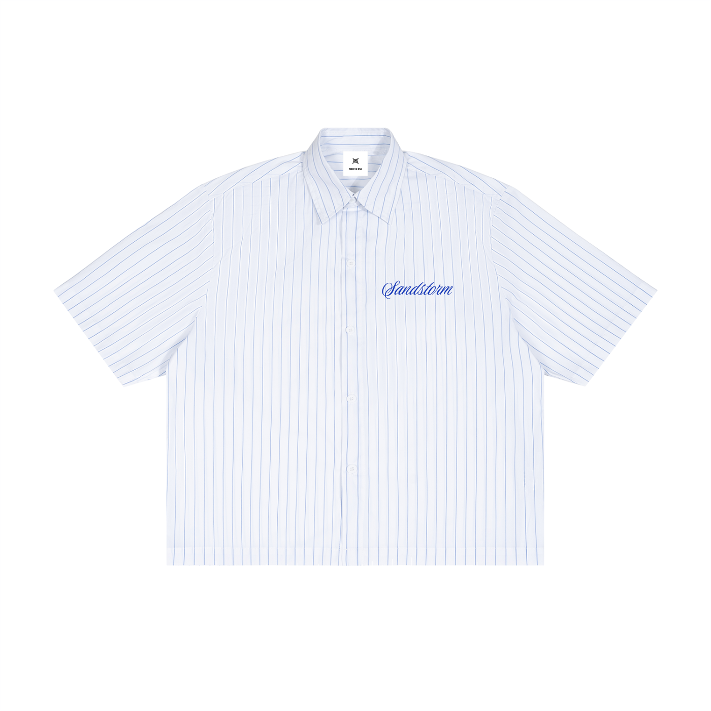 Striped Boxy Button-Up Shirt