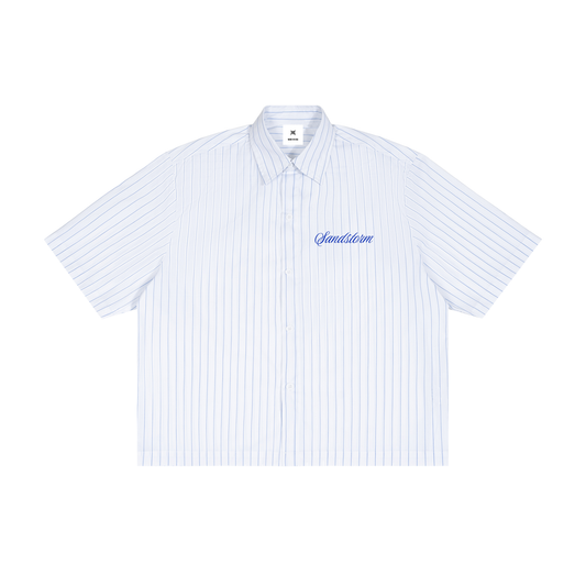 Striped Boxy Button-Up Shirt