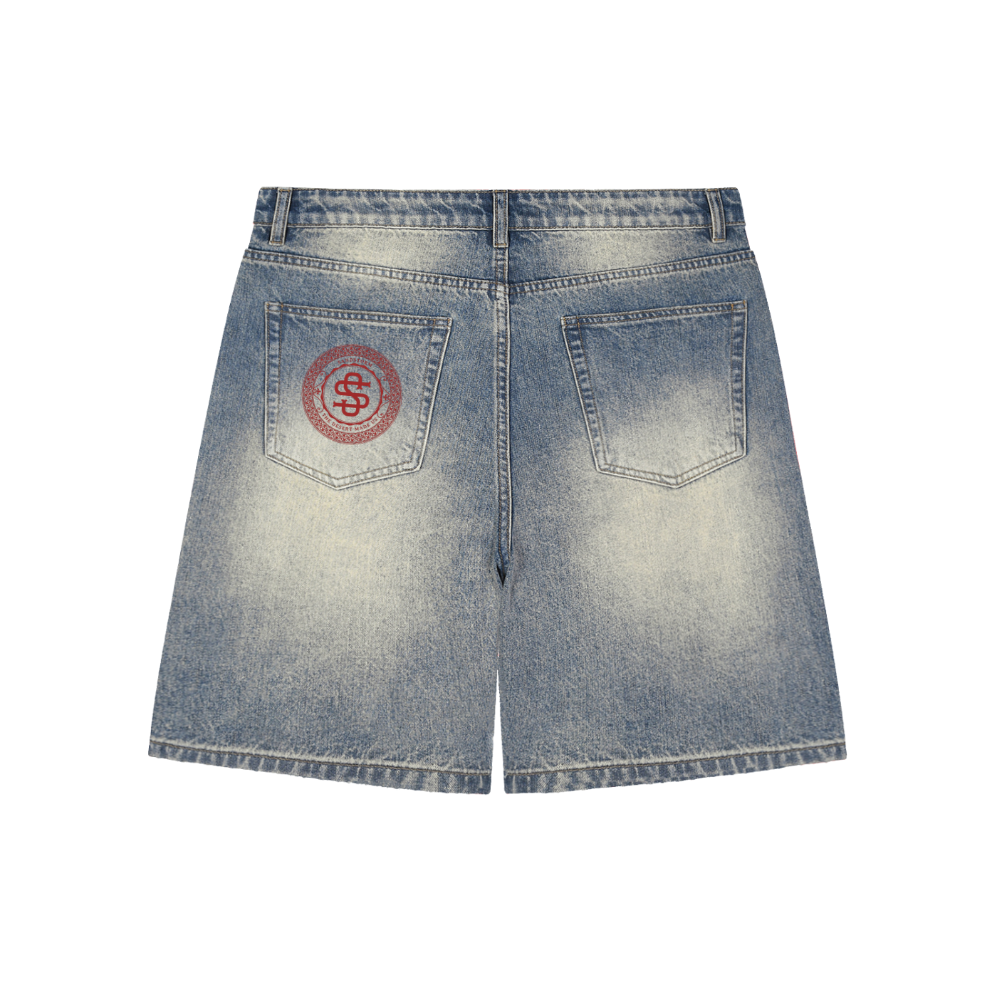 Faded Distressed Baggy Denim Shorts