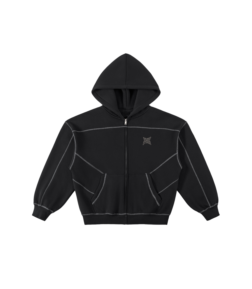 Stitched Fleece Zip Hoodie