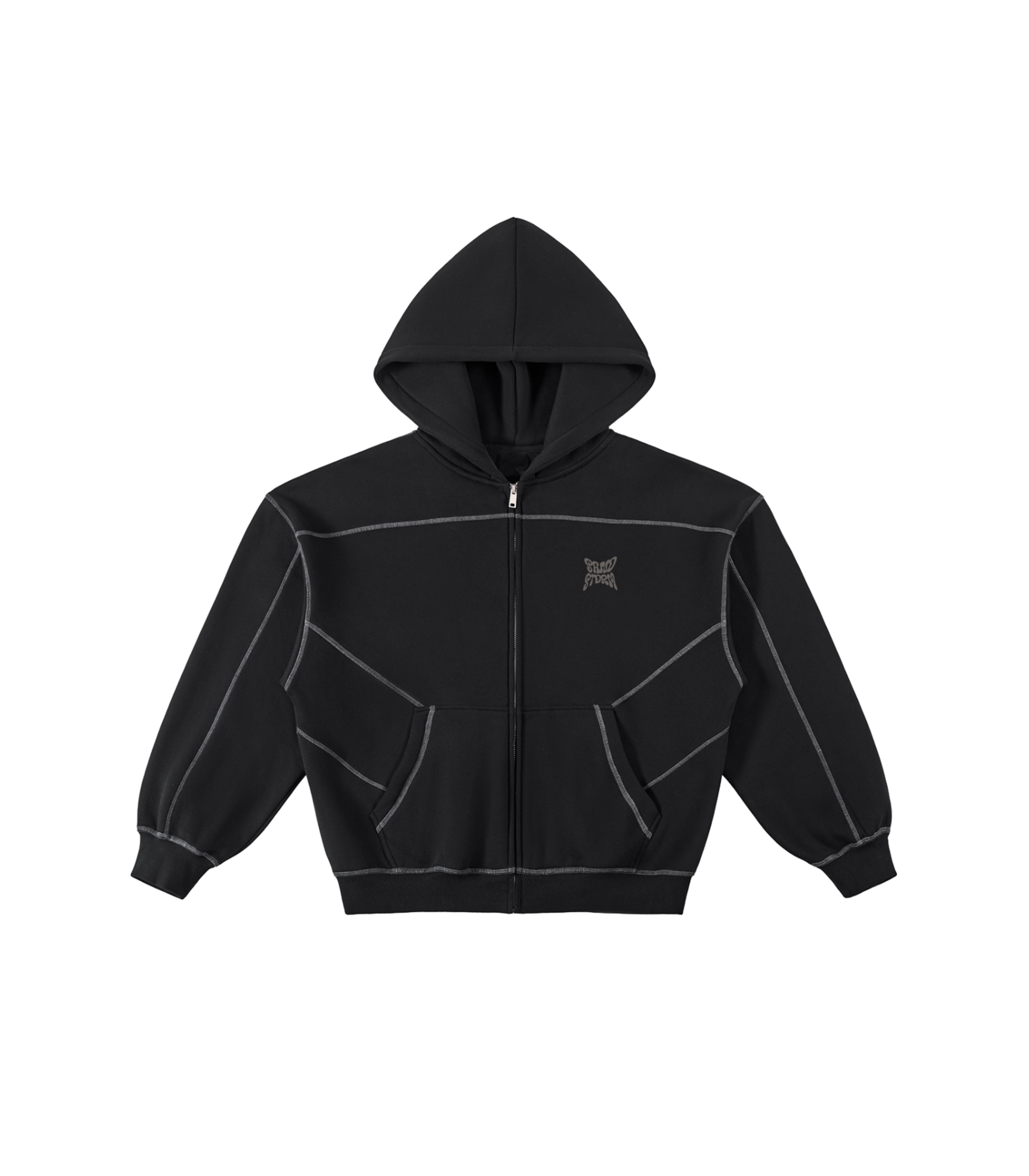 Stitched Fleece Zip Hoodie