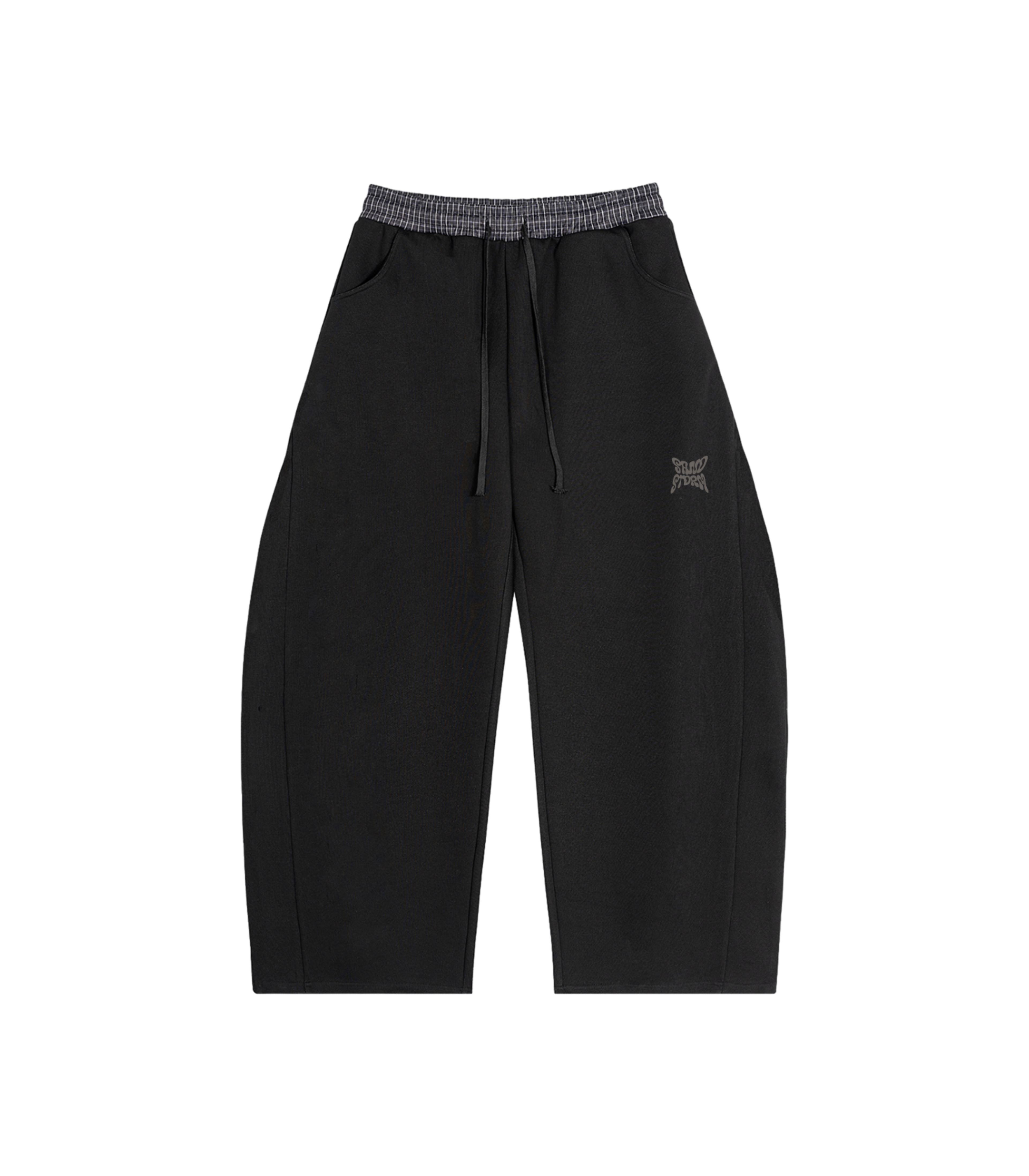 Plaid Waistband Barrel Sweatpants
