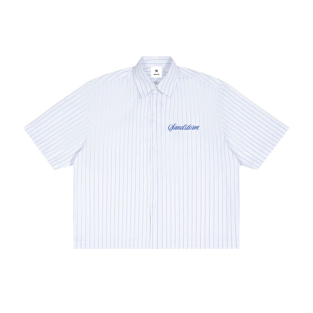 Striped Boxy Button-Up Shirt